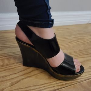 Charles David Patent Leather Platform Shoes